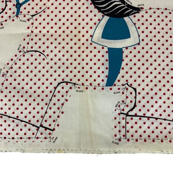 Vintage Cut & Sew Fabric Panel Polka Dot Pony Stuffed Animal Pillow 1950s 60s - Picture 4 of 4